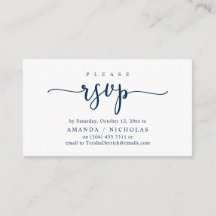 RSVP de Convite de Casamento, Cartão de Script Rom