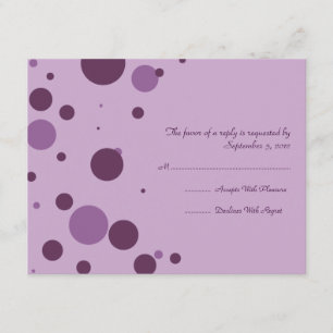 RSVP de Convite de Casamento de Bolinhas Roxo