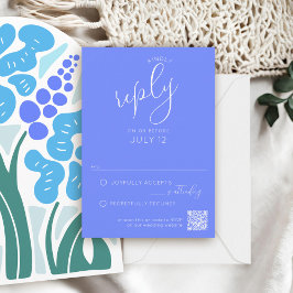 RSVP de Convite de Casamento de PURPLE Floral Simp