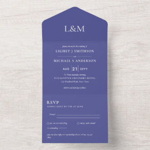 RSVP de Convite de casamento de Texto Violeta Roxo