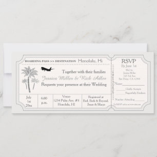 RSVP de Convite de Destino de Casamento de Palm