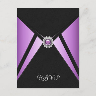 RSVP de Convite de festas Roxo Preto