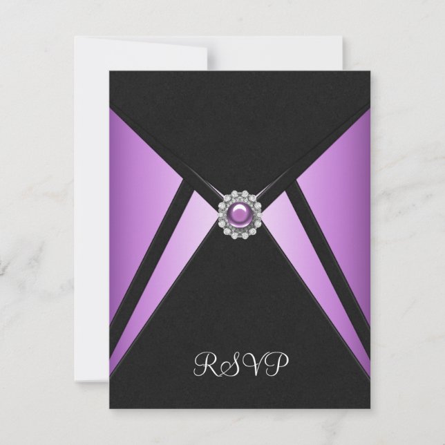 RSVP de Convite de festas Roxo Preto (Frente)