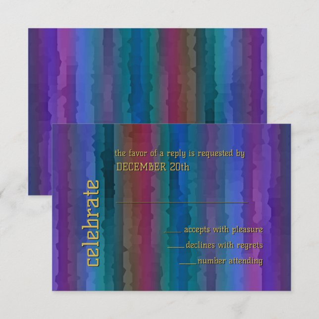 RSVP de Convite do Bar Mitzvah Techno Streaks (Frente/Verso)