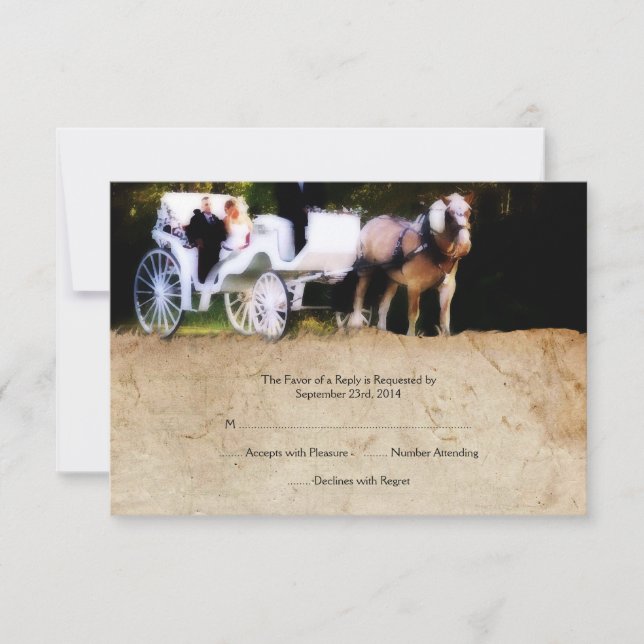 RSVP de Convite para Casamento de Cavalos da Carru (Frente)