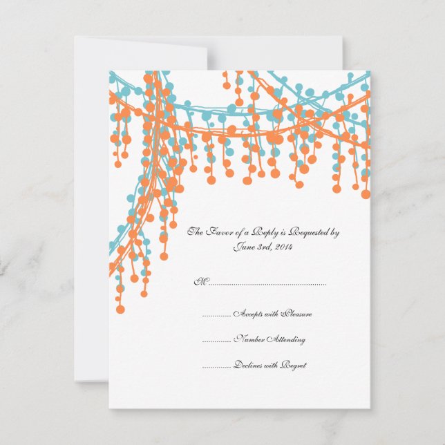 RSVP de Convite para Casamento de Cor Laranja e Az (Frente)