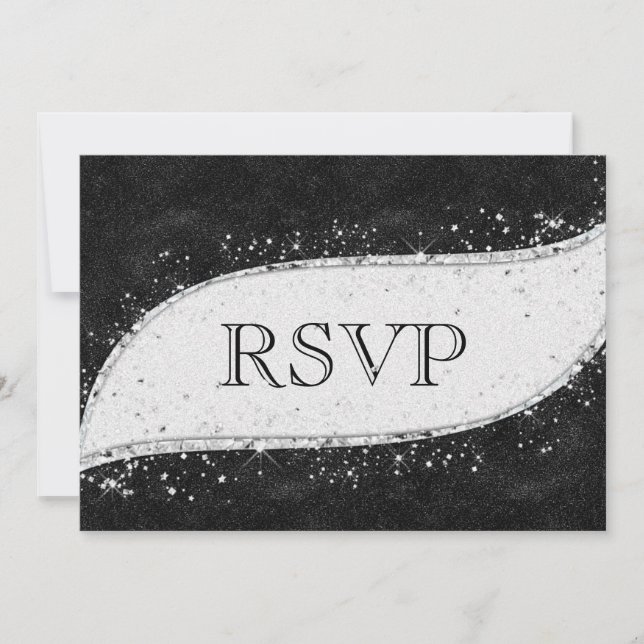 RSVP de Convite para Casamento de Gay de de Preto  (Frente)