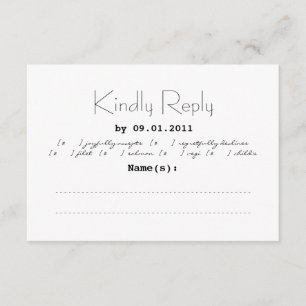 RSVP de Convite para Casamento de Tipografia