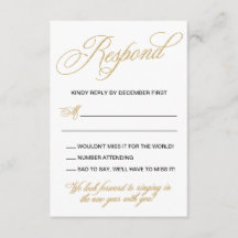 RSVP de Convite para Casamento de Véspera de ano n