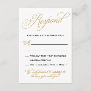 RSVP de Convite para Casamento de Véspera de ano n
