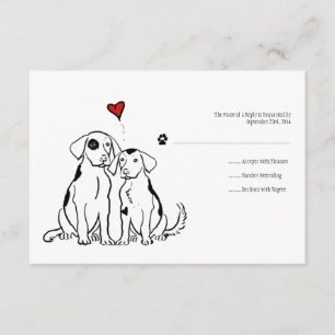 RSVP de Convite para Casamento Puppy Love