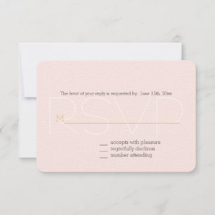 RSVP de Corações Rosa-Rosa-Dourado