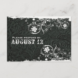 RSVP de Couro Branco Negro Russo