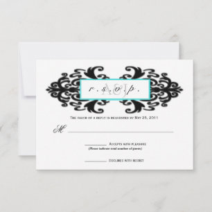 RSVP de Damasco Ornamental Monograma