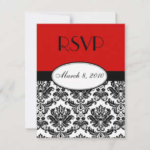 RSVP de Damasco Vermelho Negro