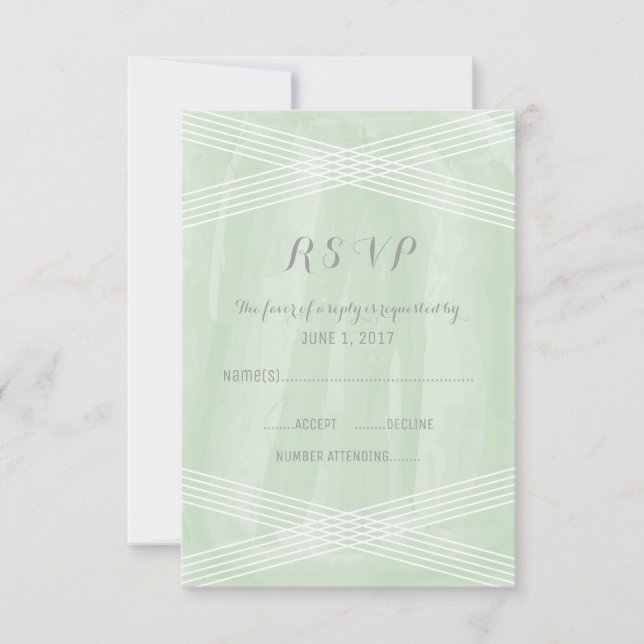 RSVP de Deco de Aquarela Verde (Frente)