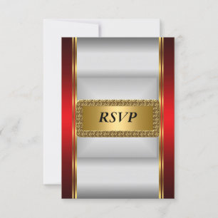 RSVP de Deco de Arte Vermelha Dourada