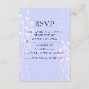 RSVP de Design de galho azul e branco