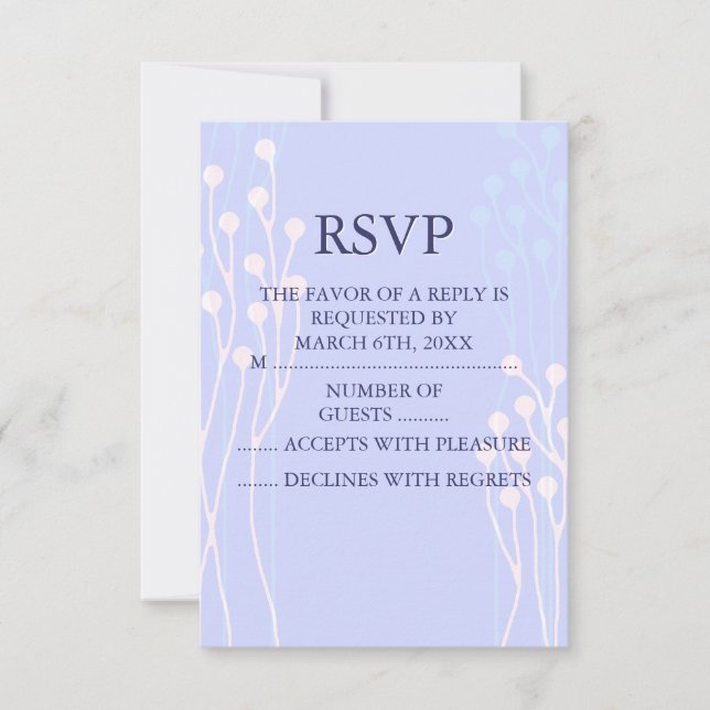 RSVP de Design de galho azul e branco (Frente)