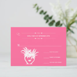 RSVP de Destino da Árvore Palm Rosa Tropical de Pr