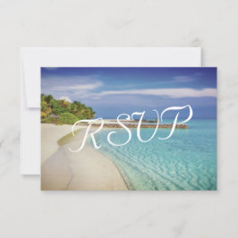 RSVP de Destino de Casamento de Praia de Vintage T