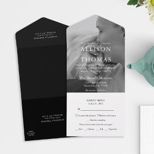 RSVP de Escolha de Foto em Preto e Branco Moderno
