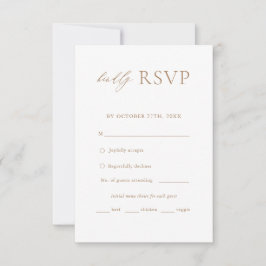 RSVP de Escolha de Menu Simples Elegante Dourado