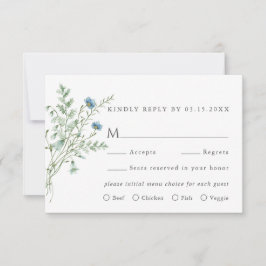 RSVP de Escolha de Refeição do Casamento de Flor S