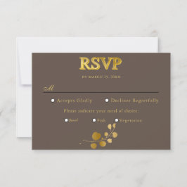 RSVP de Escolha de Refeição do Eucalyptus Dourado