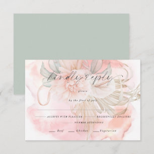 RSVP de Escolha de Refeição Floral de Rosa de Co