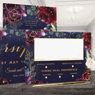 RSVP de Escolha de Refeições do Casamento do Marin