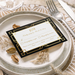 RSVP de Escolha de Remessa de Quadro Preto Dourado