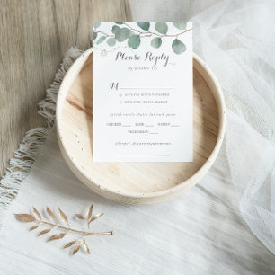 RSVP de Escolha do Menu Casamento Eucalyptus Minim