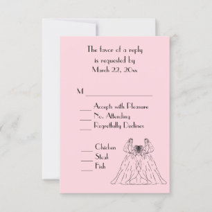 RSVP de Escolha do Menu Casamento Lésbico Rosa