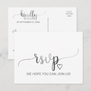 RSVP de Escolha do Menu de Caligrafia Simples Silv