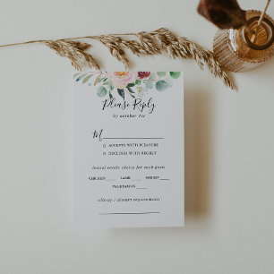 RSVP de Escolha do Menu de Casamento Eucalyptus Co