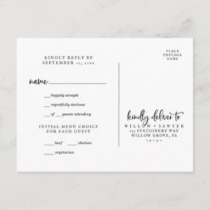 RSVP de Escolha do Menu de Script Russo