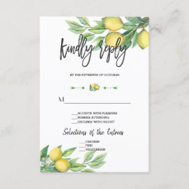 RSVP de Escrita Manuscrita de Limão de Aquarela El