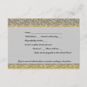 RSVP de Evento Glitter Dourado do Rico Silver