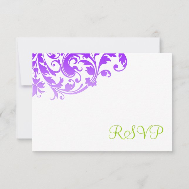 RSVP de Farinha do Ombre Roxo Elegante (Frente)