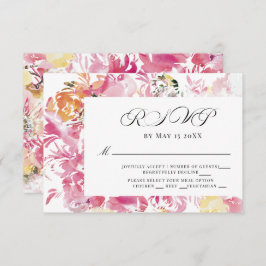 RSVP de Flor de Água Rosa e Blush