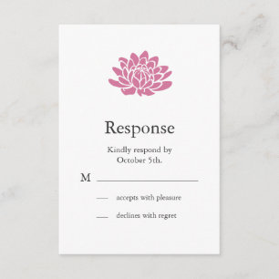 RSVP de Flor de Lotus Rosa (branco)