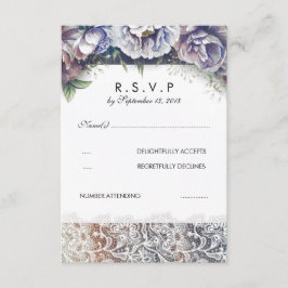 RSVP de Flores de Aquarela e Vintage