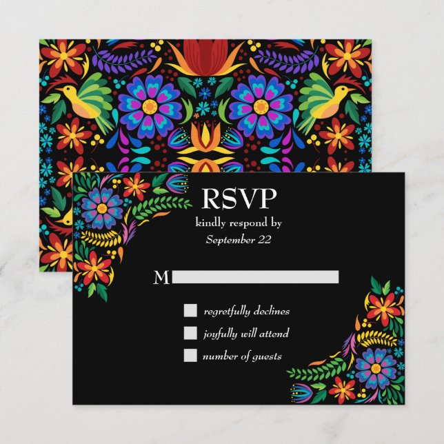 RSVP de Flores Mexicanas (Frente/Verso)