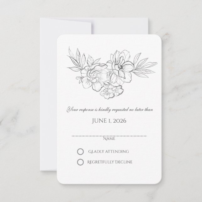 RSVP de Flores Selvagens Ilustradas (Frente)