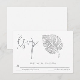 RSVP de folha tropical simples e delicado relevo