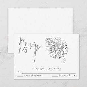 RSVP de folha tropical simples e delicado relevo