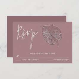 RSVP de folha tropical simples e suave em relevo