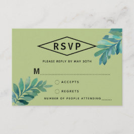 RSVP de Folhagem de Aquarela Tropical