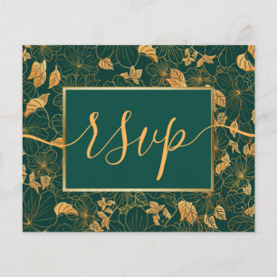 RSVP de Folhagem do Ouro Verde Emerald